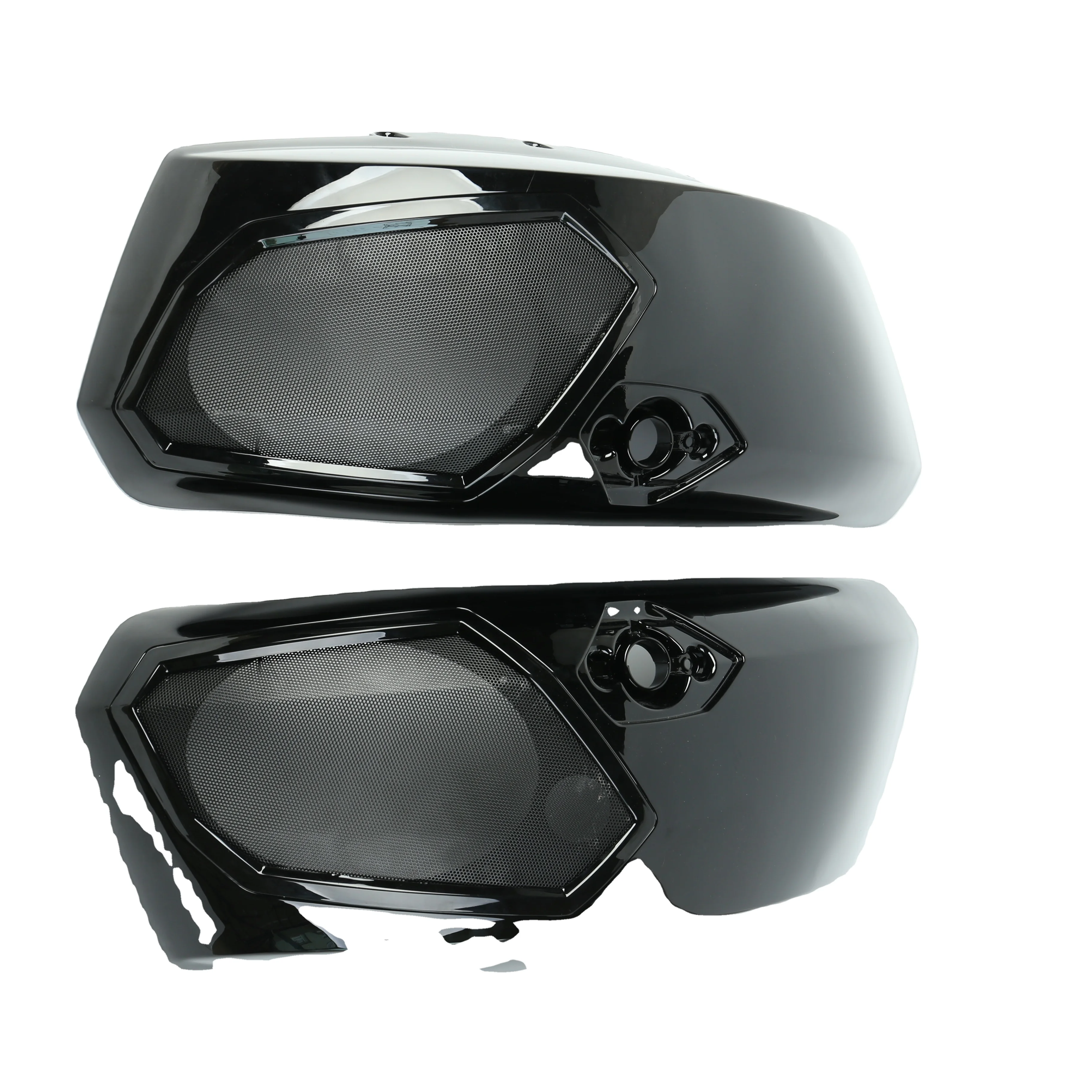 อุปกรณ์เสริมรถจักรยานยนต์สีดําสําหรับ 2011-2015 Harley Victory Cross Country Saddlebags เสียงฝาปิดย่างแทรก