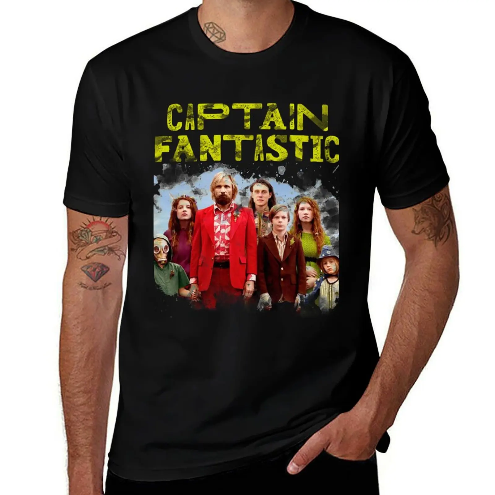

Captain Fantastic movie poster in Watercolor style T-Shirt boys whites Anime t-shirt vintage clothes mens graphic t-shirts