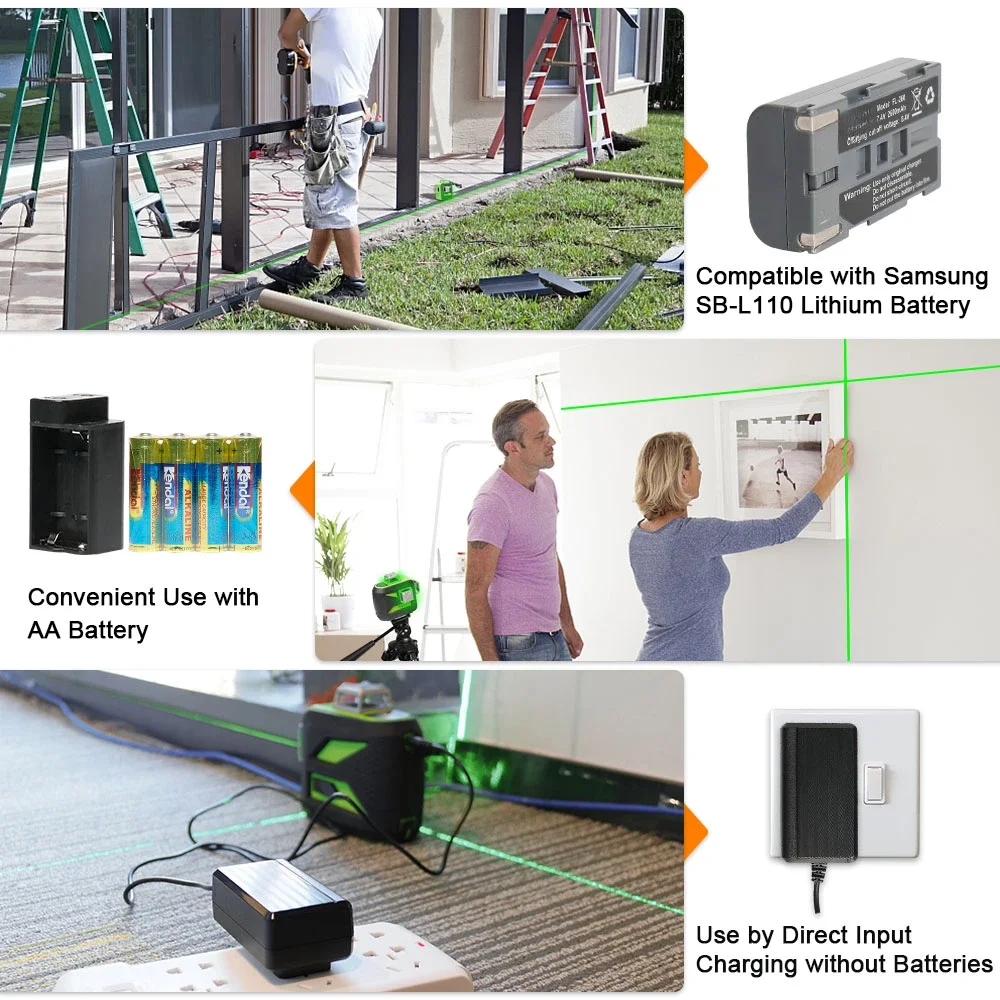 Hot salesHuepar 603CG Lazer Laser Level 12 Cross Lines 3D Self-Leveling Green Beam 360 Outdoor Adjustable Magnetic Base