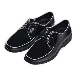 Europe Trend Black Dancer Shoe Popping Hip Hop Dance Suede Patent Genuine Leather Shoes Locking Poppin Performance Shoes White
