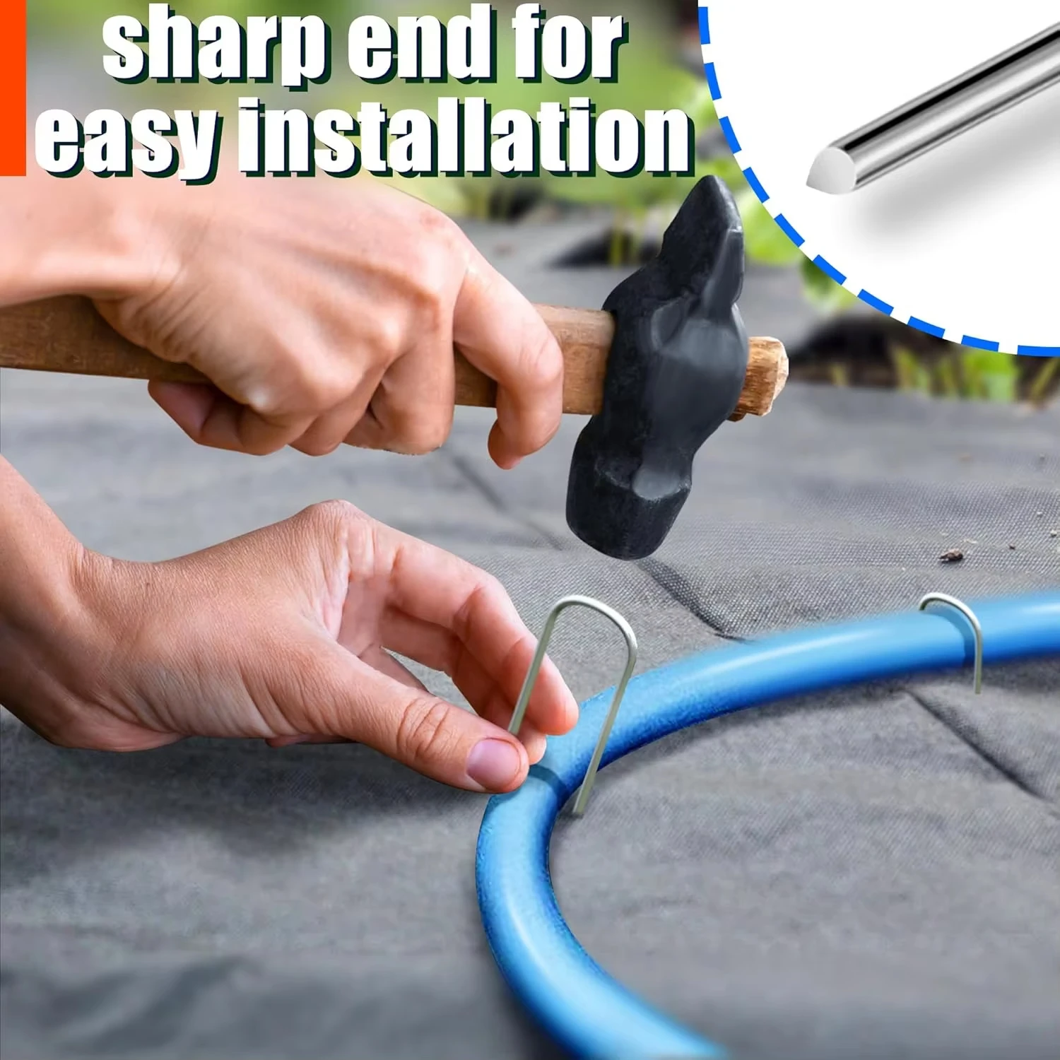 U‑type Garden Staples Sod Pins Heavy‑duty Fence Tubing Stakes Galvanized Landscape Spike for Holding Lawns Barrier Ground Nail