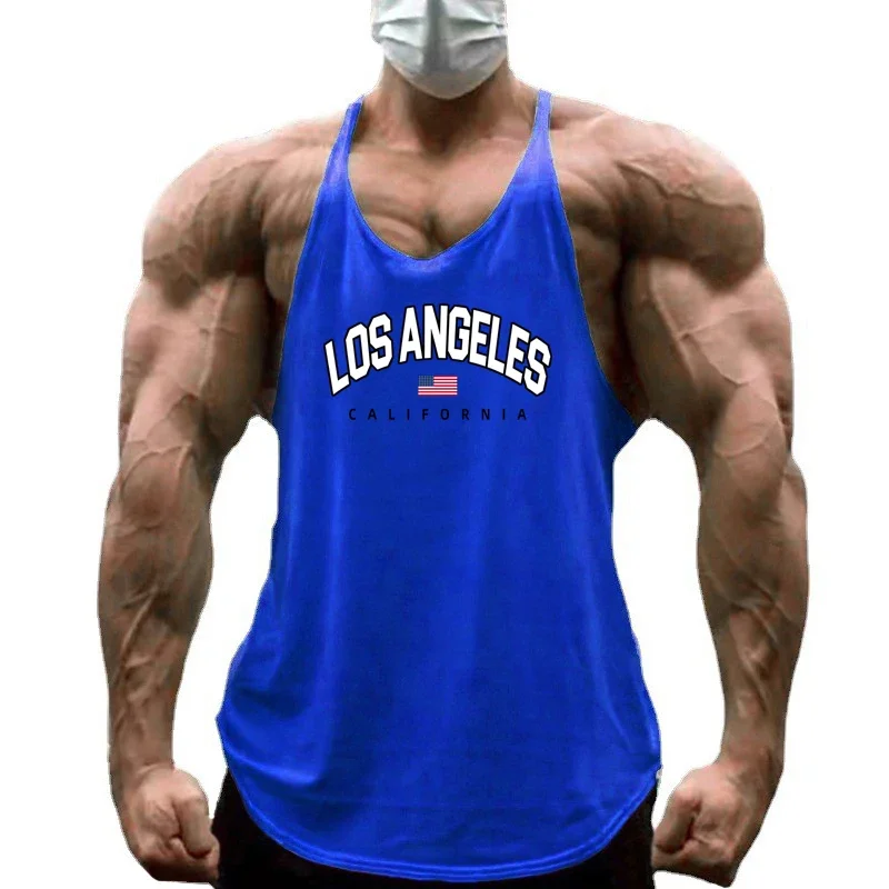 High Quality Men's Cotton Stringer Tank Top Bodybuilding Clothing Gym Workout Vest Muscle Fitness Sleeveless Shirt