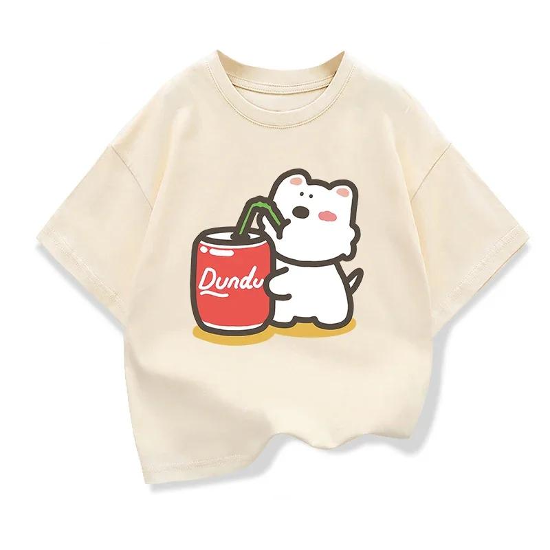 Original Design Summer Kids Clothing Short Sleeve tee t shirt West Highland puppy Graphic Tee Tops Boys girls Loose t shirts