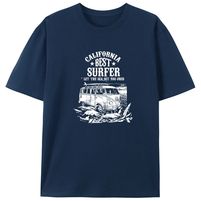 

2020 New Men California Best Surfer Beach Summer Vacation Surfer Style Van Travel Men Tee Tee Shirt
