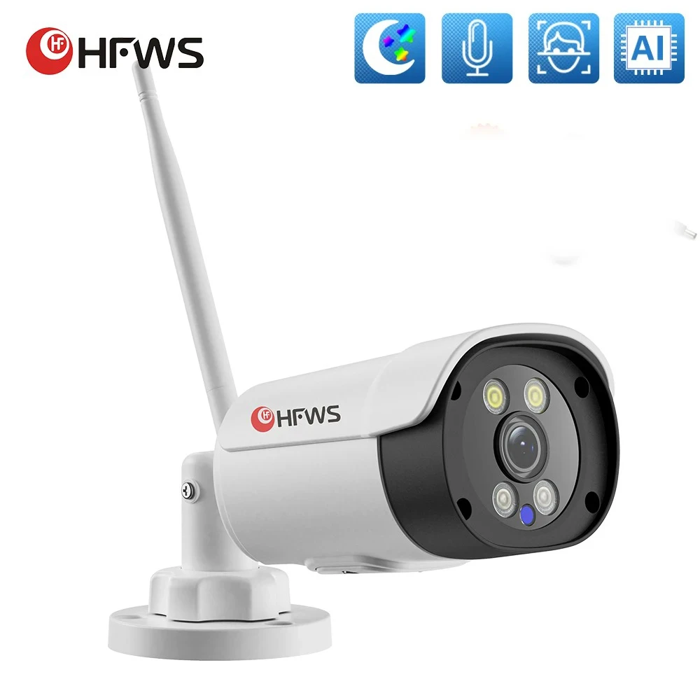 HFWVISION 5MP IP Camera Outdoor WiFi Home Security Camera Wireless Surveillance WiFi Bullet Waterproof IP Video HD Camara