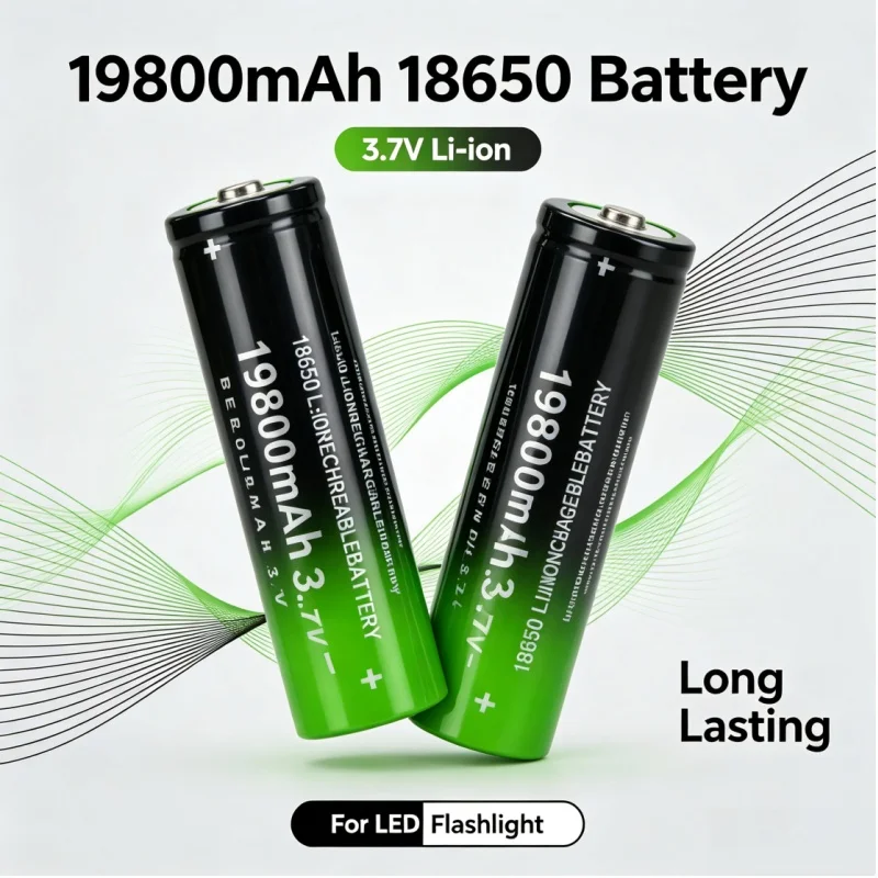 New Rechargeable 18650 Lithium‑ion Battery Lpega 3.7V 19800mAh Replacement Battery for Flashlight