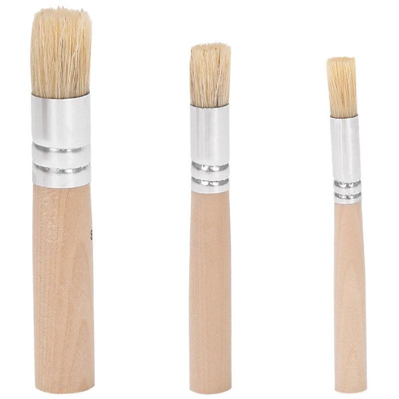 15 Pieces Wooden Stencil Brushes Stencil Brushes Painting Brushes Wooden Handle Painting Stencil Brushes