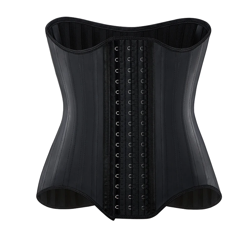 

Firm Abdominal Control Slimming Belt Leather Latex Corset Fitness Shaper 25 Steel Bone Waist Trainer Hourglass Shaper