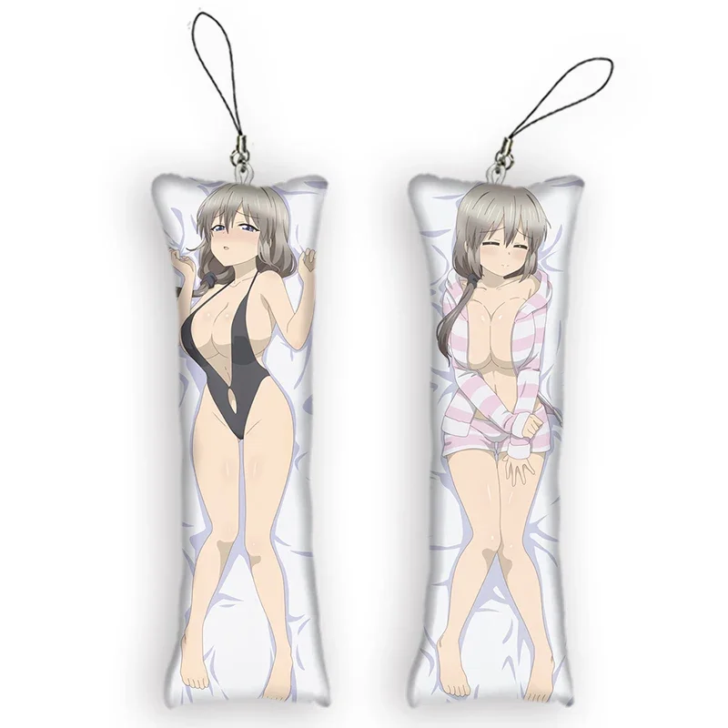 

Uzaki-chan Wants to Hang Out! Tsuki Uzaki Keychain Dakimakura Mini Pendant Anime 2 Side Cartoon Cute Small Body Pillow Pendants