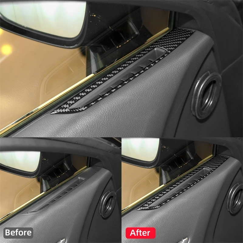 For Lexus GS 2013-2019 Car Interior Accessories Carbon Fiber Car Front Door Air Outlet Frame Trim Cover Decoration Stickers