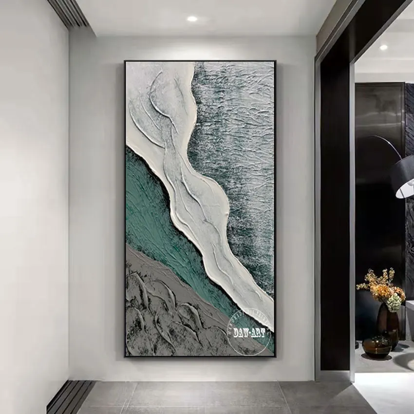 

Knife Oil Painting Modern Abstract Acrylic Painting Unframed Thick Acrylic Design Sea Wave Hand Picture Linen Canvas Artwork