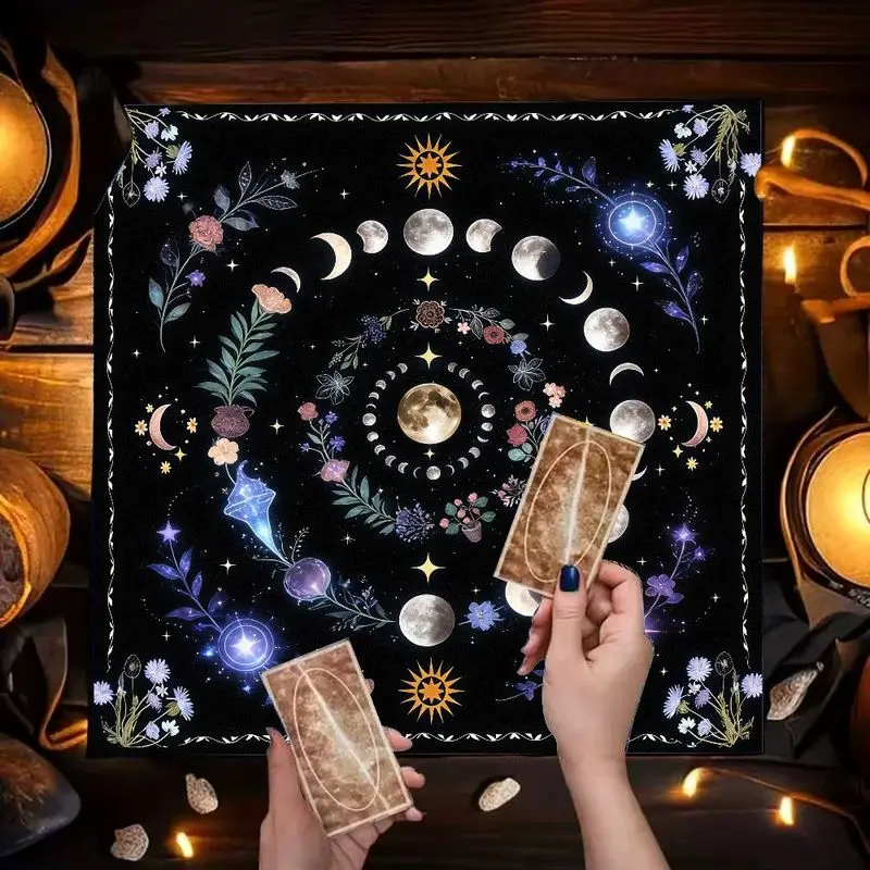 VIKAMA orange marigold day of the dead wiccan altar cloth ritual wall hanging tapestry ideal for reiki crystal grid spell work