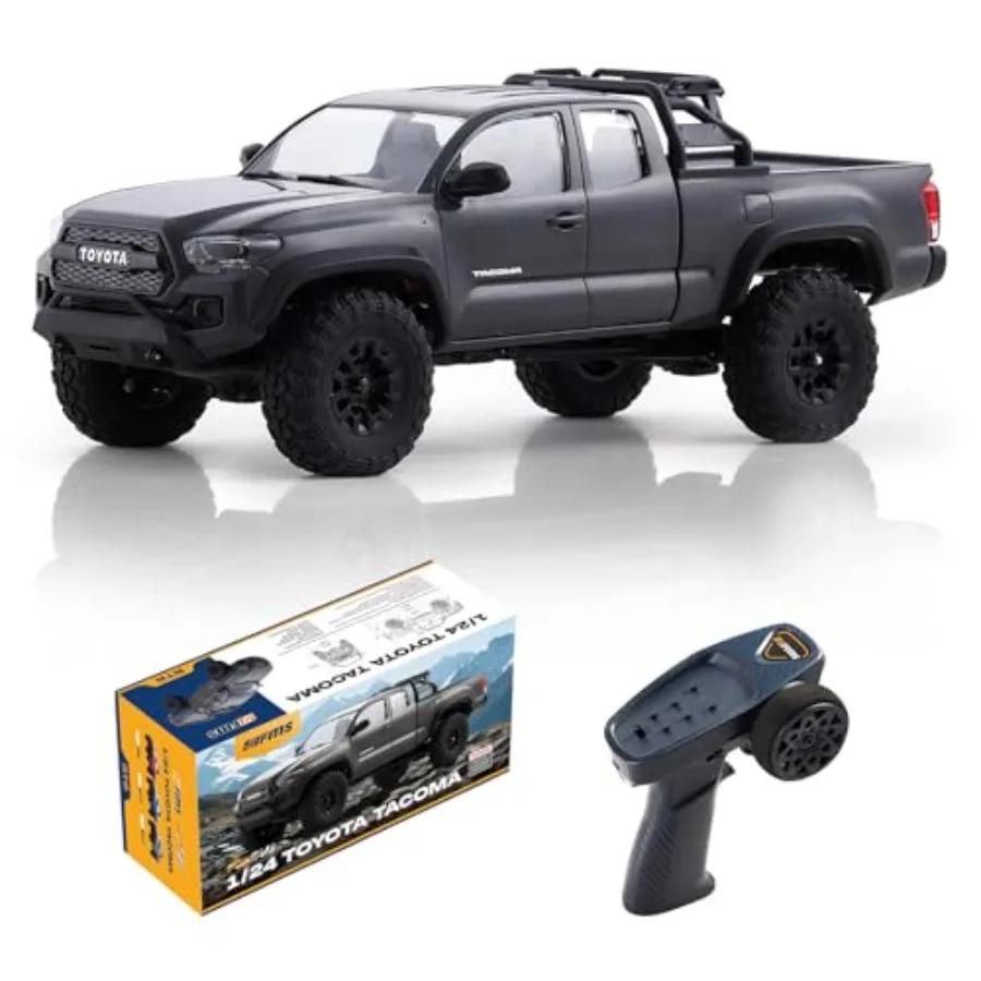 

Off-road RC truck for adults ABS plastic body black officially licensed with 2-speed switch and LED lights