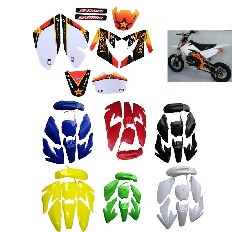 Motorcycle Plastics Full Fairing Body Cover kit sticker for Honda CRF70 XR70 Pit Dirt Bike 125cc 140cc 150cc