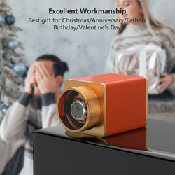 Travel Single Watch Winder Vegan Leather Automatic Rotation Single Watch Winder Box Display Case Storage Gift box