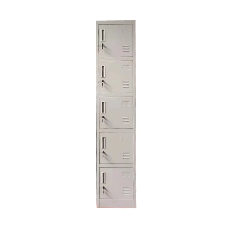 5 Door Steel Storage Locker with Electronic Lock and Combination Lock Five Tiers Iron Construction for Gym Use with Key