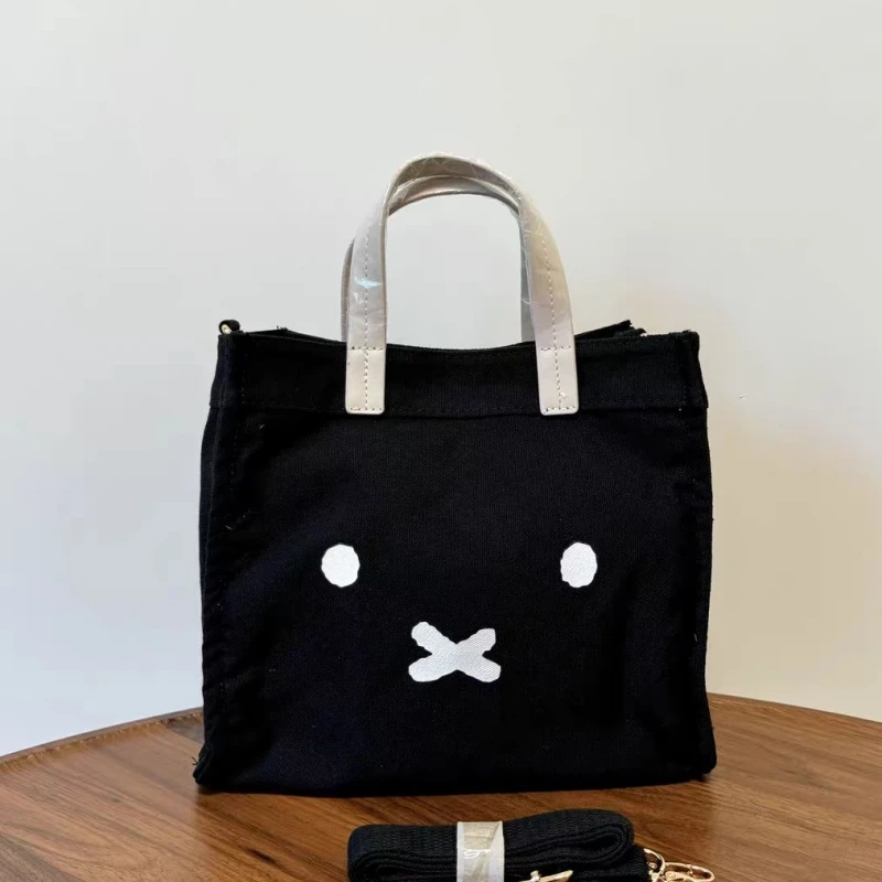 Miffy Shoulder Crossbody Bag Large Capacity Portable Canvas Bag Cute Cartoon Peripherals Convenient Backpack for Daily Travel