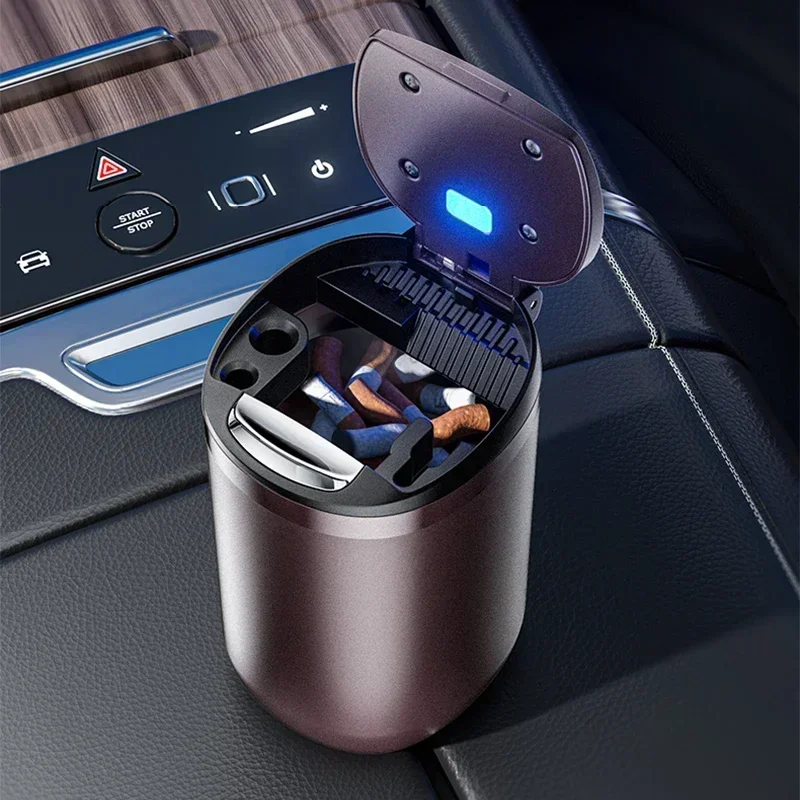 

Car Cigarette Ashtray Cup With Lid With Light Portable Detachable Vehicle Ashtray Interior accessories smoking accessories Home