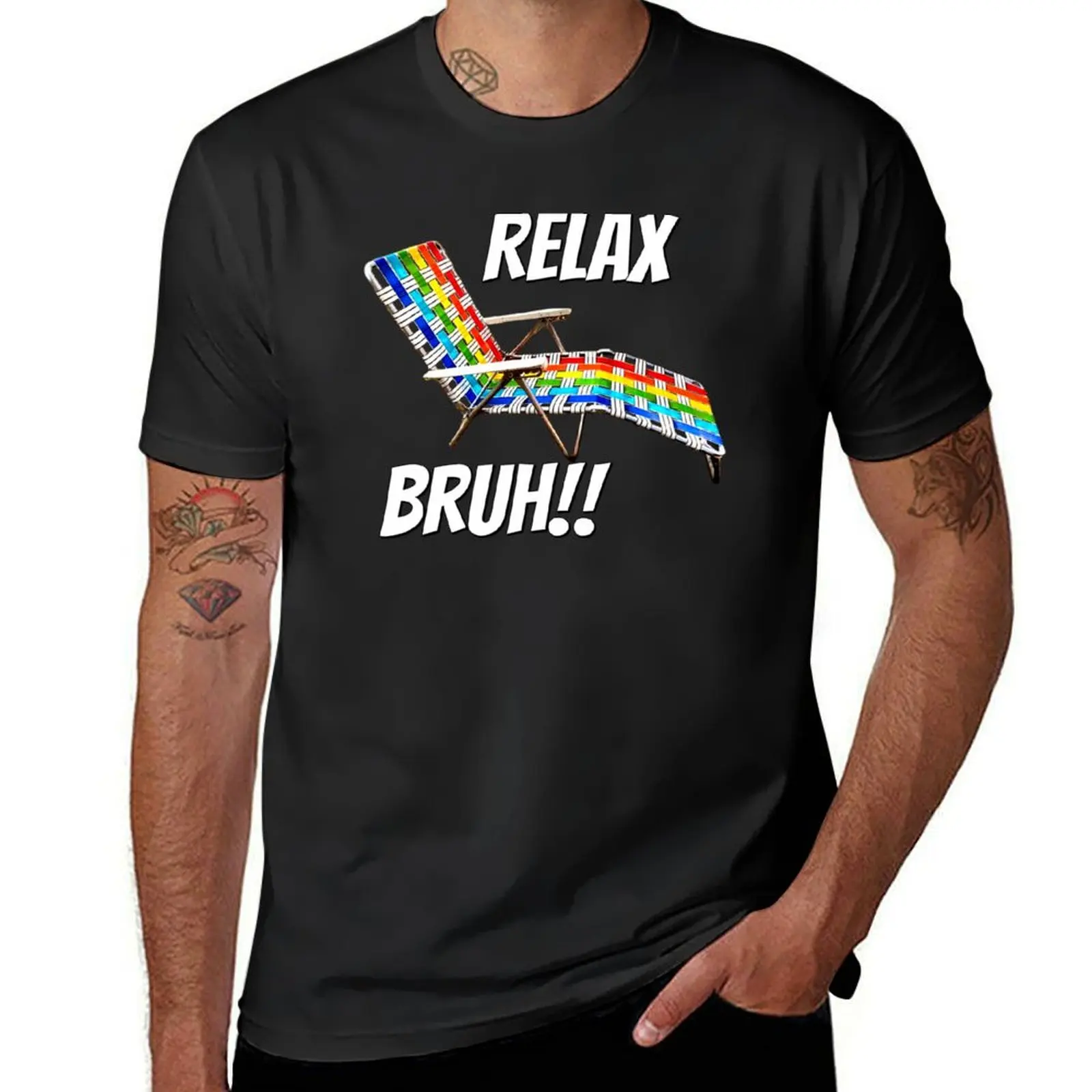 Relax Bruh, Retro Lawn Chair, Vintage Metal Lawn Chair T-Shirt customs design your own vintage men workout shirt