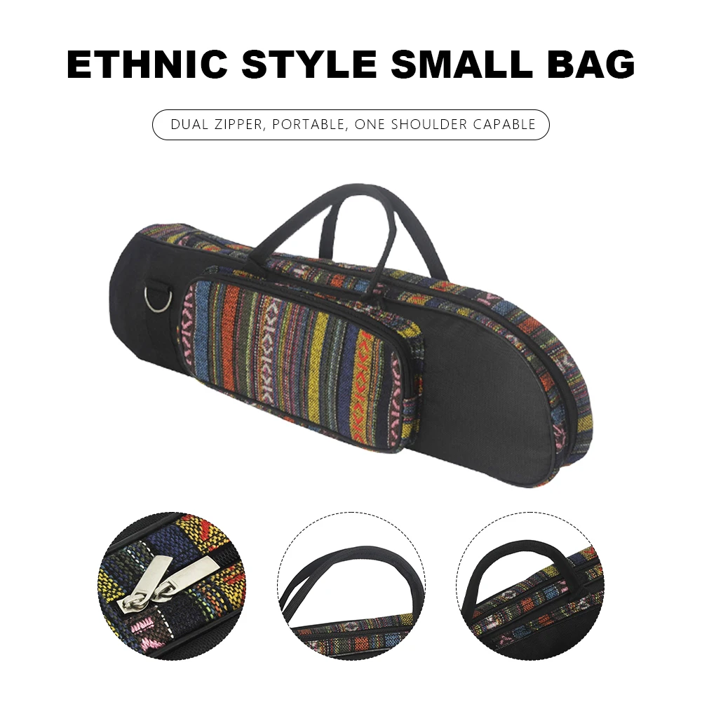 حقيبة البوق المحمولة حقيبة للتخزين نمط العرقية أكسفورد القماش مقاوم للماء مقاومة للاهتراء أدوات البوق الملحقات #5