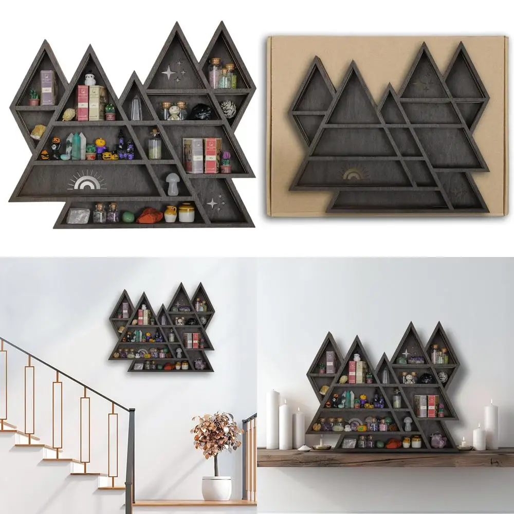 

Wall-Mounted Crystal and Gemstone Display Shelf, Ideal for Healing Stones and Trinket Organization, Enhanced 2025 Design, Witchy