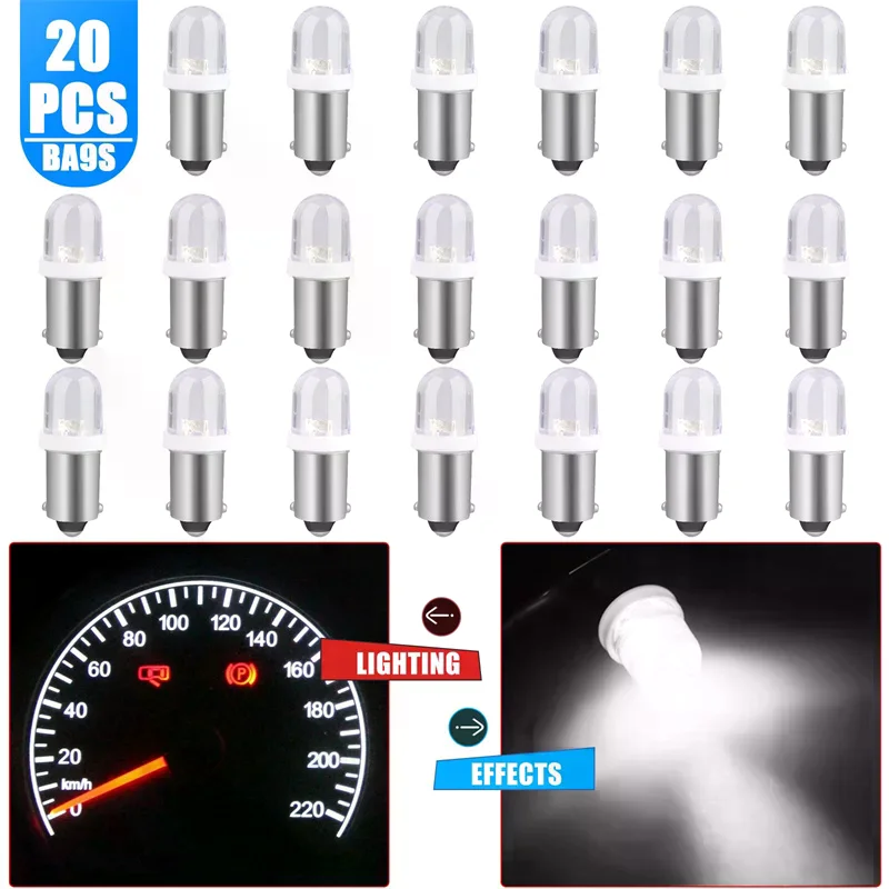 

20Pcs T11 BA9S 3030 1SMD Led T4W Car Interior Dome Map Light License Plate Reverse Parking Lights Bulb Auto Door Lamp White 12V