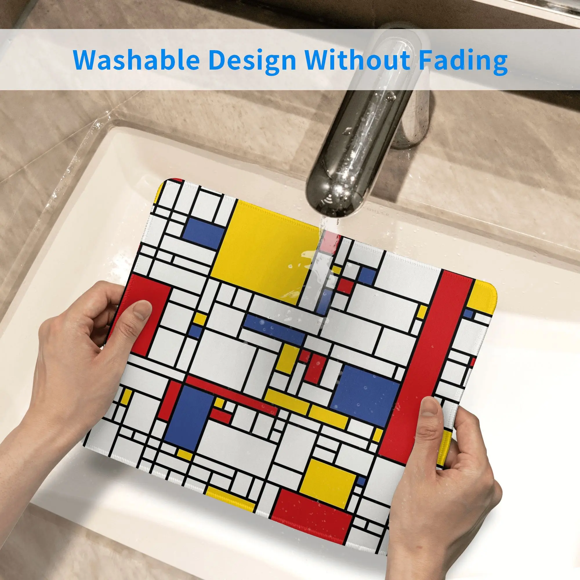 ピエトモンドリアンマウスパッドコンピュータキーボードマウスマットゲーマー PC ラップトップデスクマットオフィスアクセサリーテーブルマット