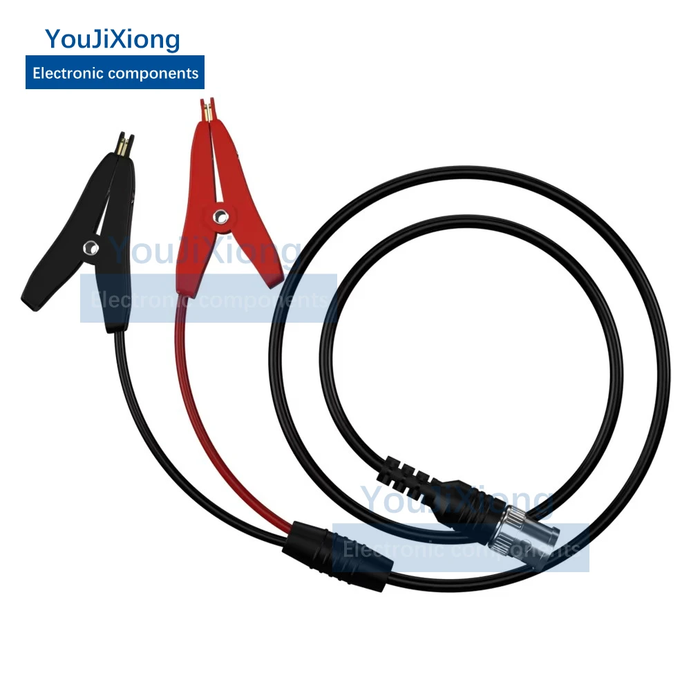 

100CM Insulated BNC Male To Dual Kelvin Alligator Clip Low Loss Coaxial Cable Test Lead Connector for Oscilloscopes