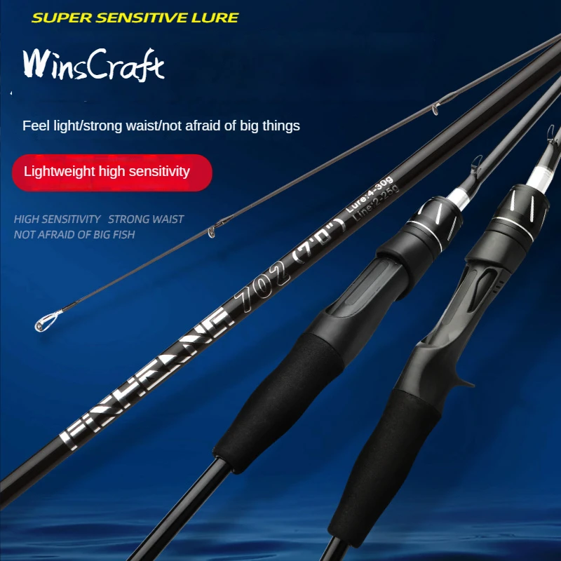 

WinsCraft Ultarlight Casting Fishing Rod 1.68m1.8m1.98m Casting Rod Fishing Lure Pole 2Section Carp Perch Fishing Rod M Action