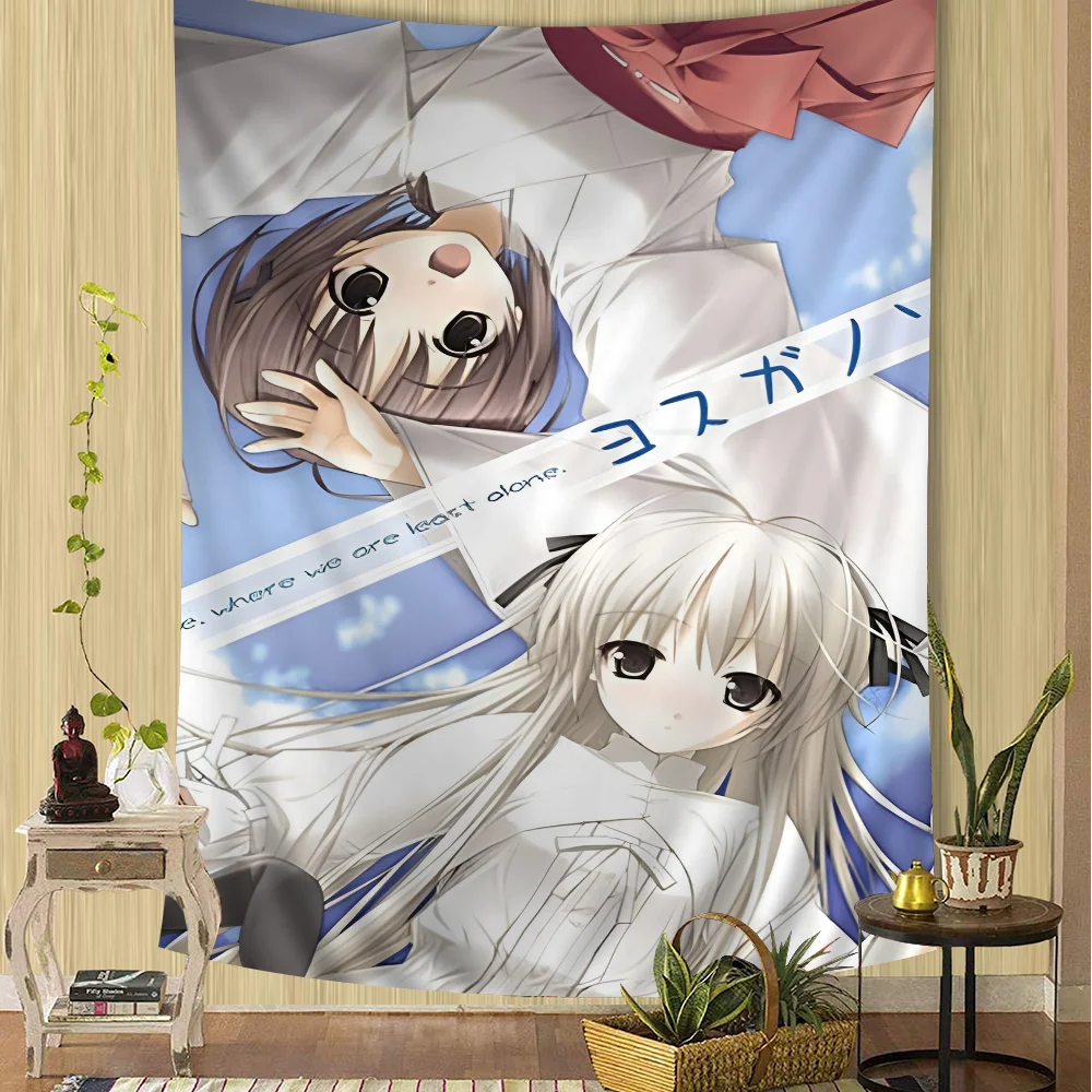 Yosuga No Sora Printed Large Wall Tapestry Hanging Tarot Hippie Wall Rugs Dorm Cheap Hippie Wall Hanging