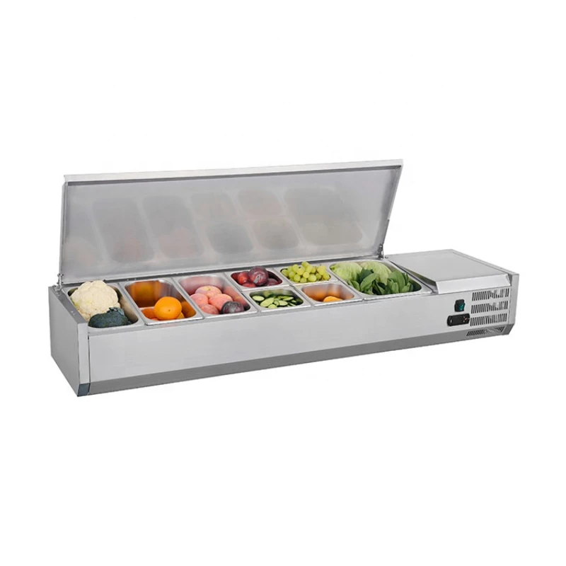 Salad Prep Counter refrigerated counter top salad display showcase salad bar counter