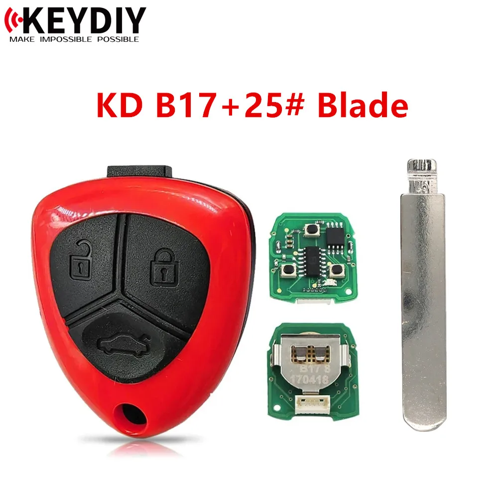 

5 Pieces KEYDIY KD B17 Universal Remote Key B17-3 B Series For KD900 KD-X2 KD-MAX KDMINI with 25# HON66 Flip Blank Key Blade