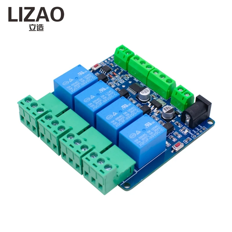 LIZAO 5V 12V Modbus RTU 1/2/4/8 Channel Relay Module RS485 TTL Communication Multi-way Input Relay Board for PLC Control