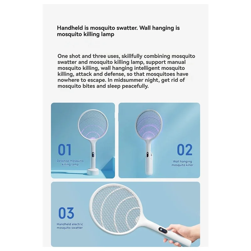 ABVI-Smart LED عرض الطاقة مصباح طارد مثبت على الحائط منشة البعوض الإلكترونية E3 قابلة للشحن 2000Mah