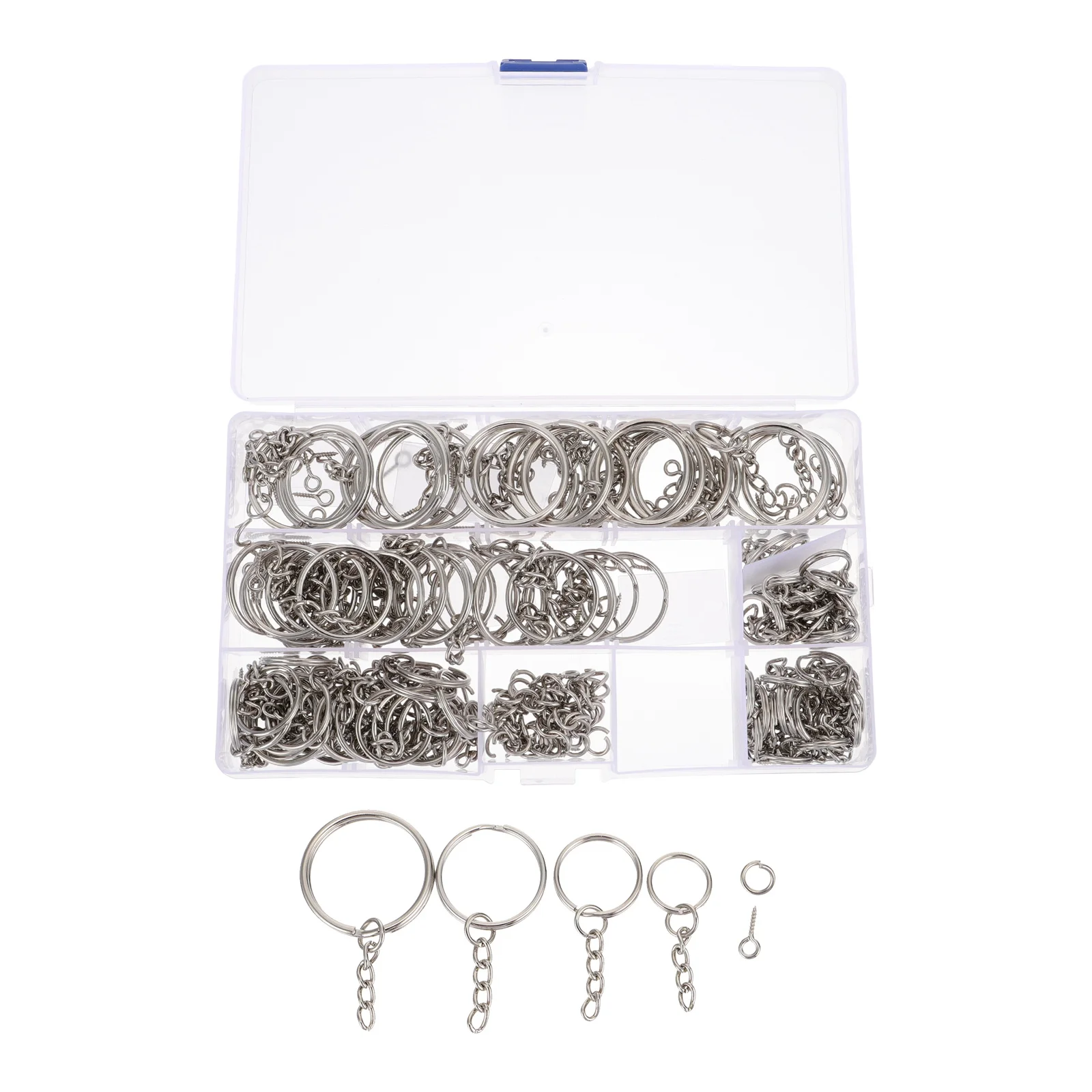 

100pcs Round Keychain Accessories Zinc Alloy Metal Screw Open Ring DIY Craft Connector for Pendant Lanyard Gift Decoration