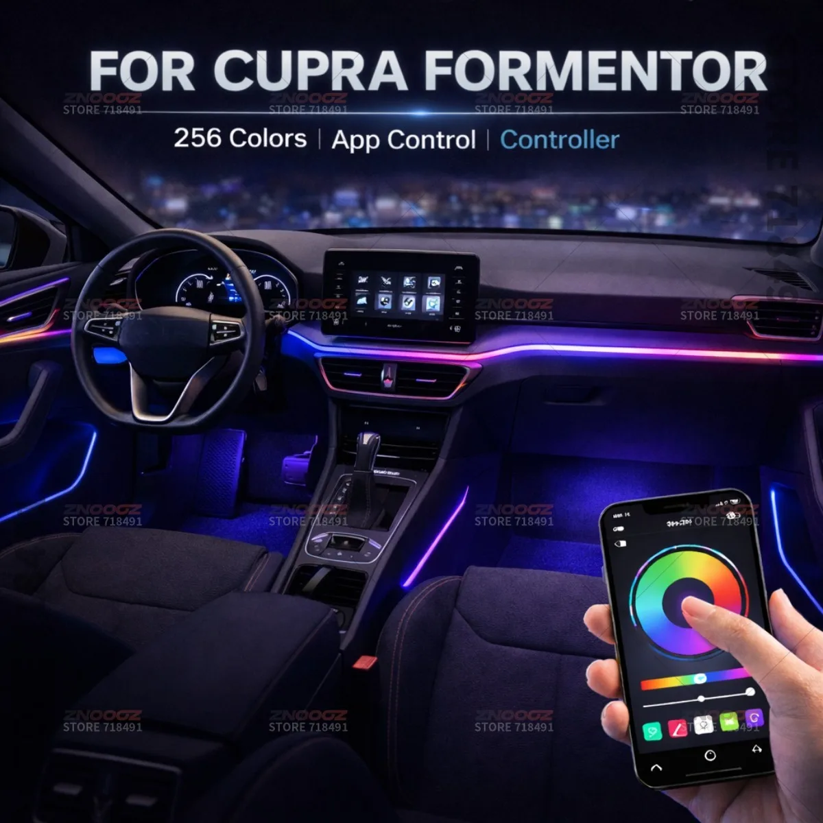 

22in1 RGB Car Interior Acrylic Car Ambient Lights RGB Hidden Acrylic Strip Decoration Atmosphere Accessories For CUPRA Formentor