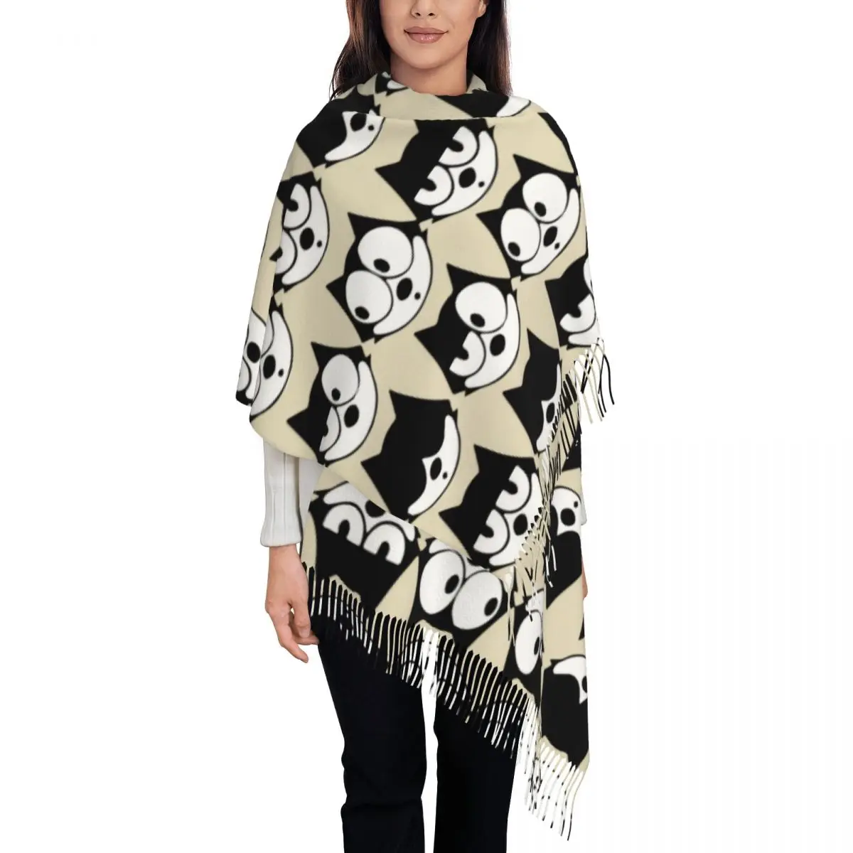 

Custom Printed Felix The Cat Anime Scarf Women Men Winter Fall Warm Scarves Cartoon Shawls Wraps