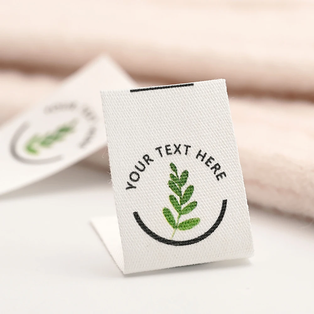 Soft Washable Custom Cotton Webbing Label 0.98"x2.76" Folded for Denim Jacket, Jean – Eco-Friendly Clothing Brand Tag