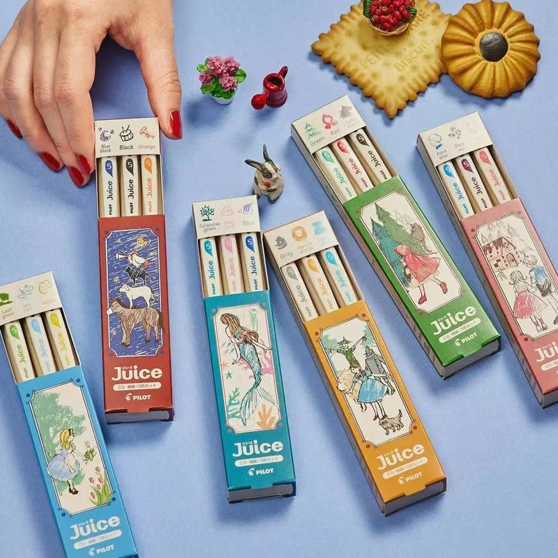 3pcs/set PILOT Juice Color Gel Pens 10th Anniversary Limited Edition Fairy Tale Series  0.5mm Journaling Doodling