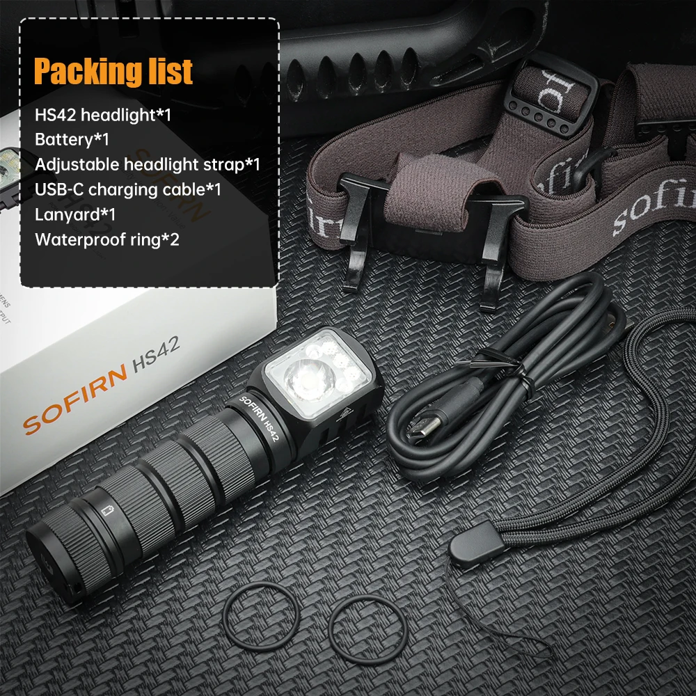 Sofirn hs42 edc scheinwerfer 2100lm 18650 usb c wiederauf ladbare sst40 led fackel power bank taschenlampe mit magnet für camping