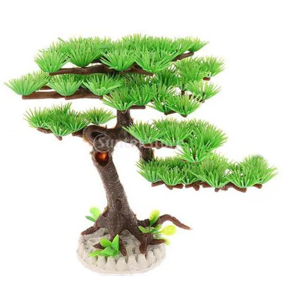 Fish Tank Decoration Artificial Welcome Pine Plastic Bonsai Pine Tree Aquarium Removable Home Garden Decor Aquatic Pet Supplies