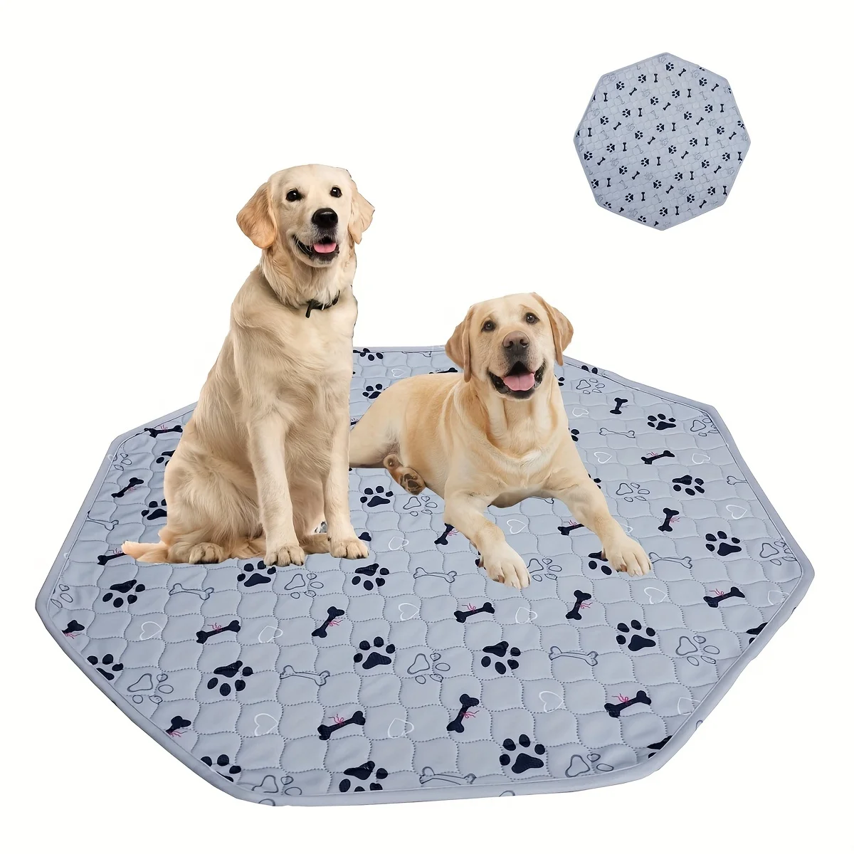 1pc Octagon Dog Pee Pads,  Washable Pet Cat Sleep Play Pad, Reusable  Dogs Puppy Mat, Pet Training Pads for Dogs, Absorbent and