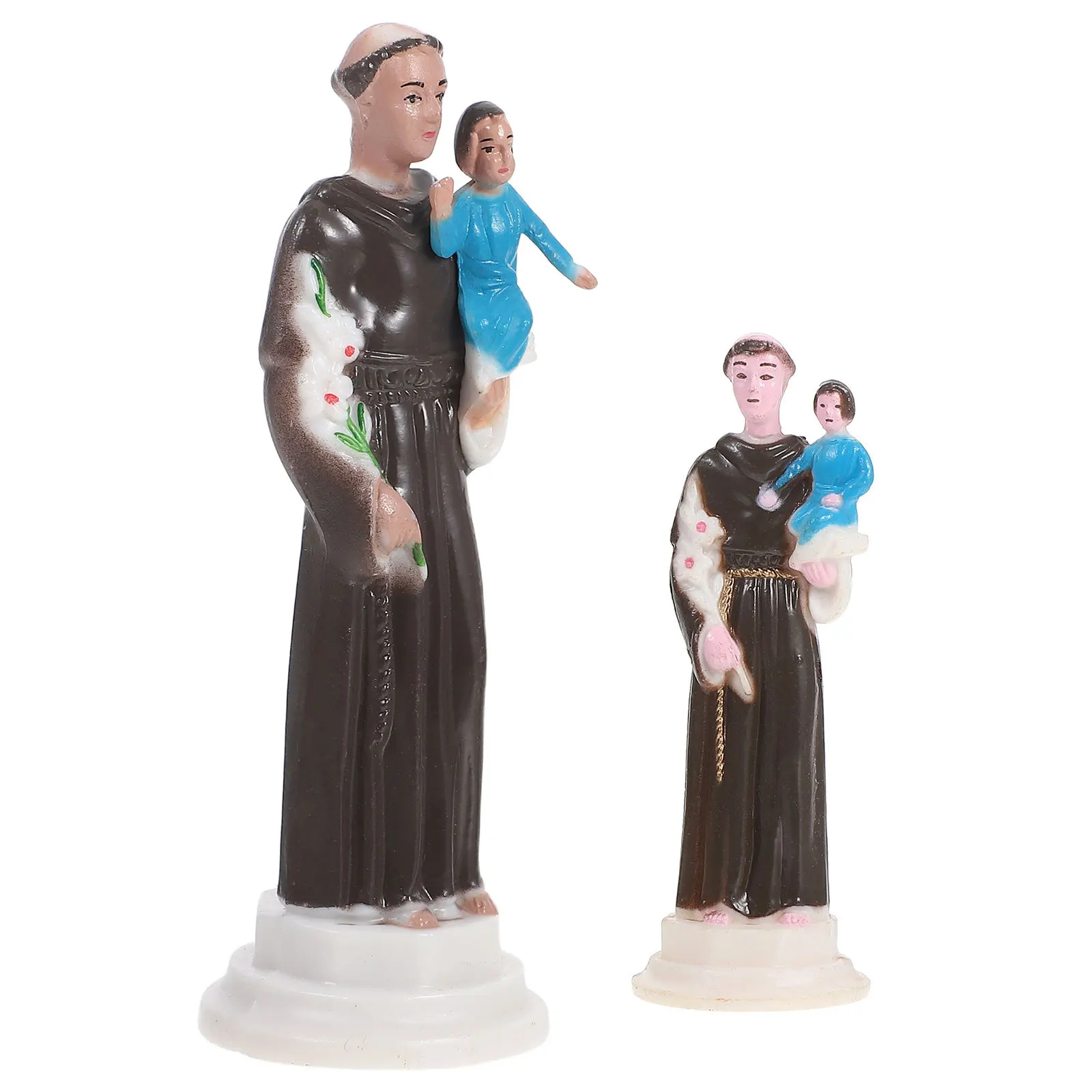 

2pcs Catholic Religious Jesus Statue Elegant European Design Desktop Shelf Decor For Home Church Decoration