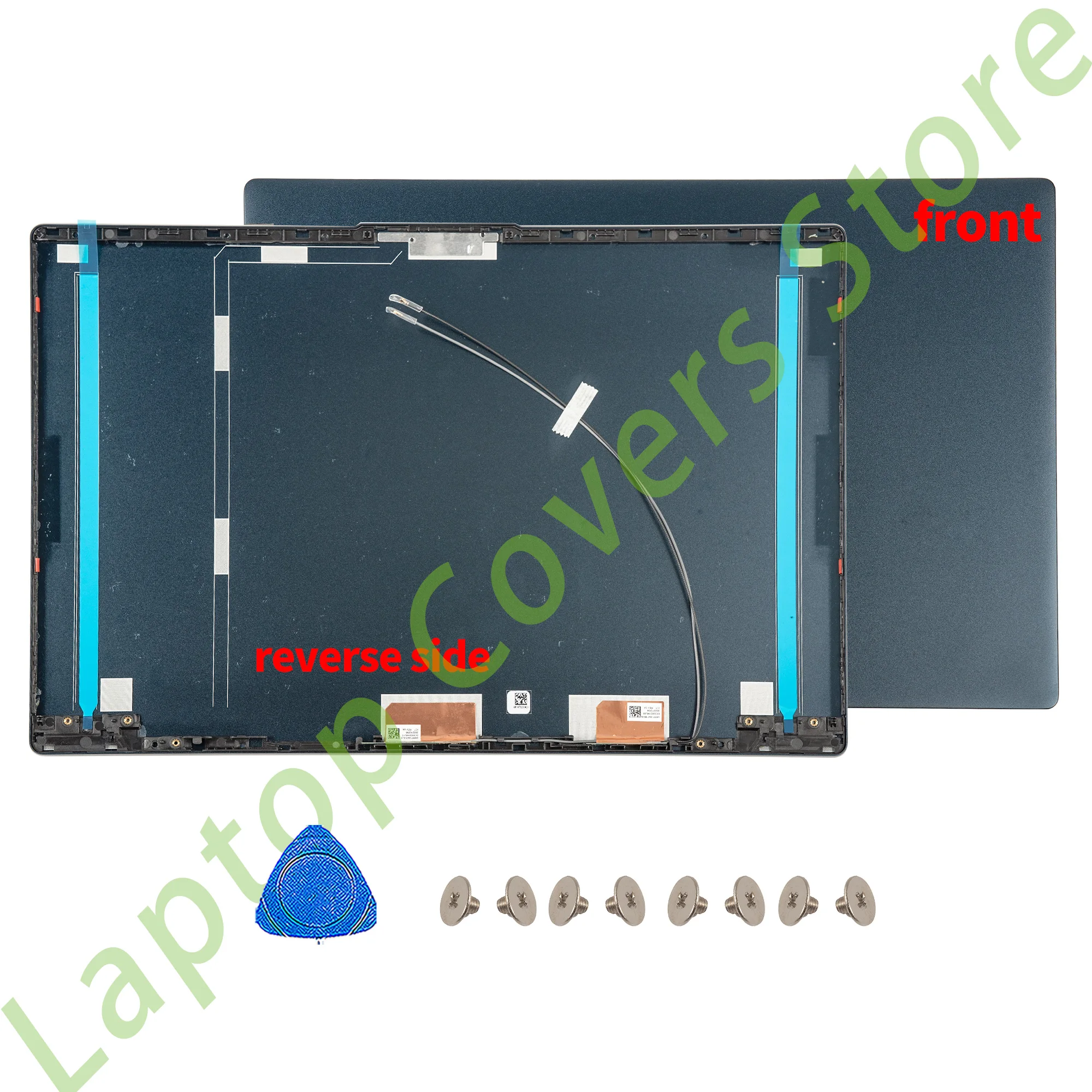 Imagem -02 - Tampa Traseira Lcd Azul para Ideapad 15iil05 15are05 15itl05 15alc05 Dobradiças da Moldura Frontal Substituição do Fundo do Palmrest 2023