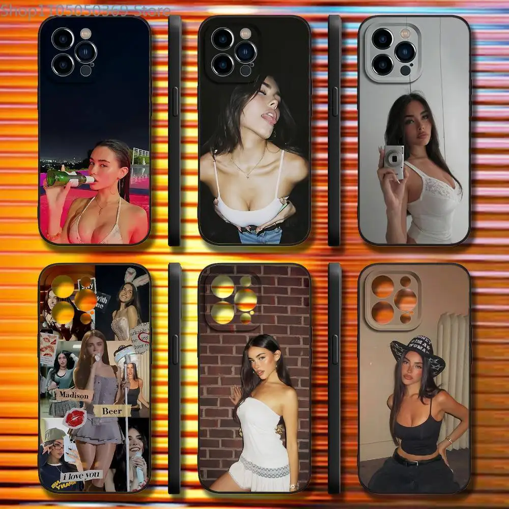

M-Madison B-Beer Phone Case For iPhone 17,16,15,14,13,12,11,Pro,Max,Plus,X,XS,SE4,E,Mini,Soft Black Case