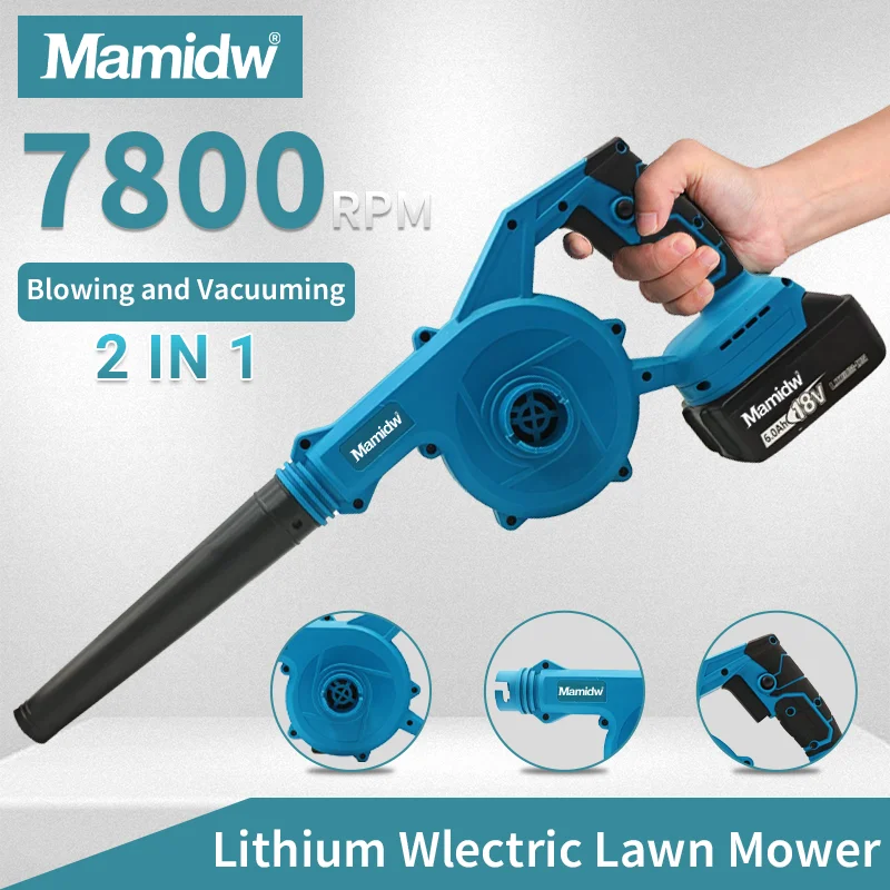 Mamidw 2 In1 Cordless Electric Air Blower Handheld Leaf Garden Dust Collector Cleaner Power Tool For Makita 18v Battery PIN