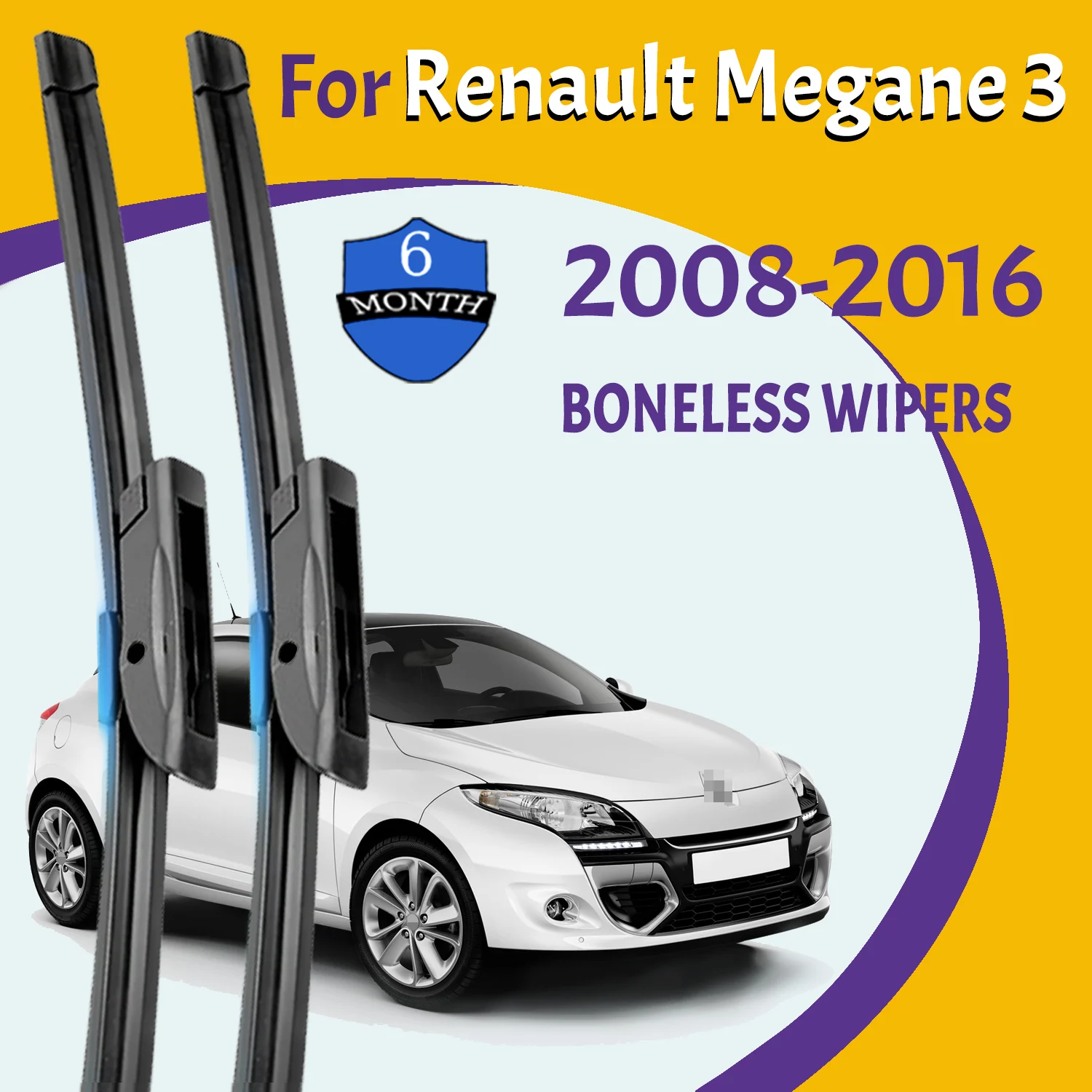 

Wiper Blades For Renault Megane 3 2008-2016 Front Windshield Clean Window Windscreen Auto Parts Car Rain Brushes 24''+16''