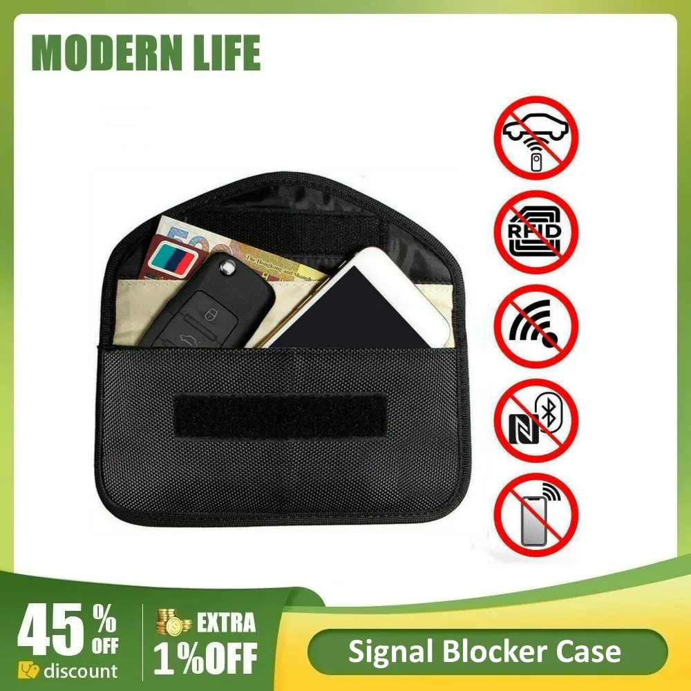 Car Key Signal Blocker Case Carbon Fibre Pouches Cage Fob Pouch Keyless Anti-Radiation Blocking Bag Radiation Protection