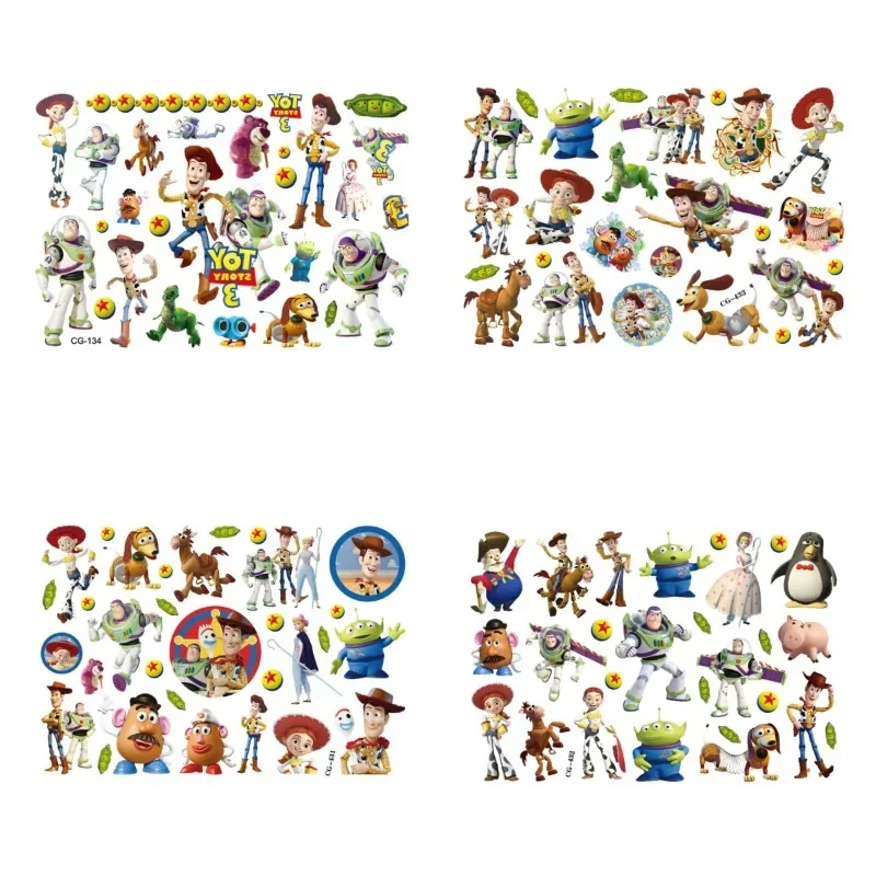 Disney Toy Story Cartoon Tattoo Sticker Buzz Lightyear Woody Anime Figure Q Figural Tattoo Sticker Decoration Cute Birthday Gift