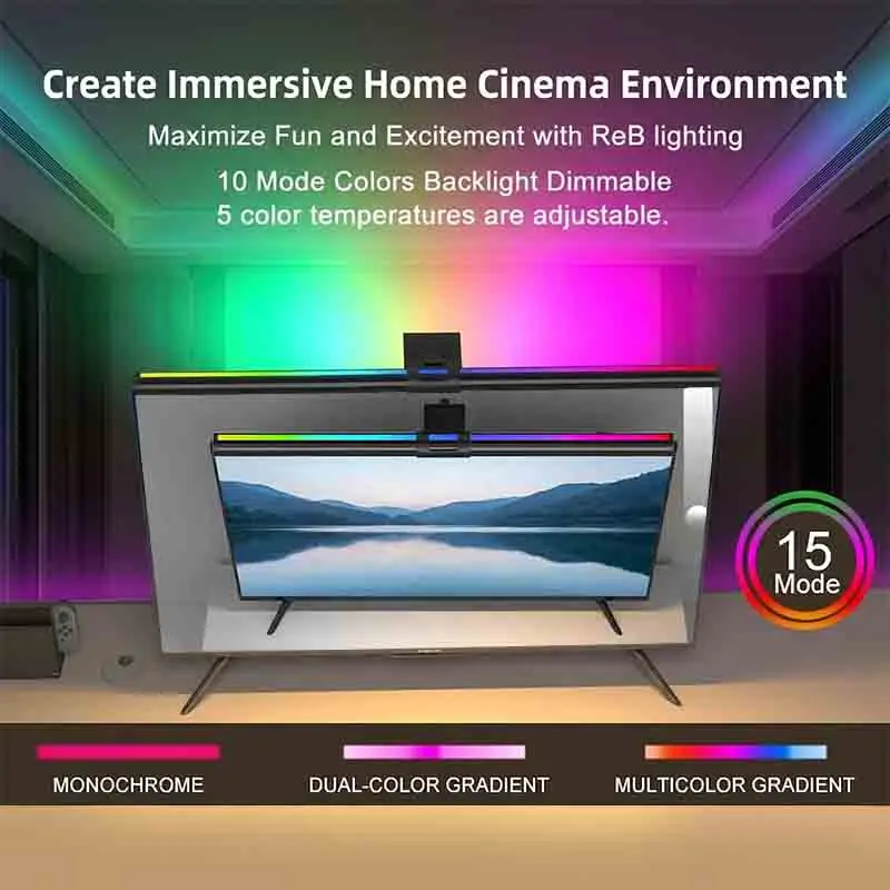 60/80cm RGB 라이트 LED 모니터 라이트 바 - Home Office Work Table 리뷰 및 가격